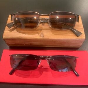 Vintage Takumi Two pairs with Magnetic Polarized Clip-On Sunglasses